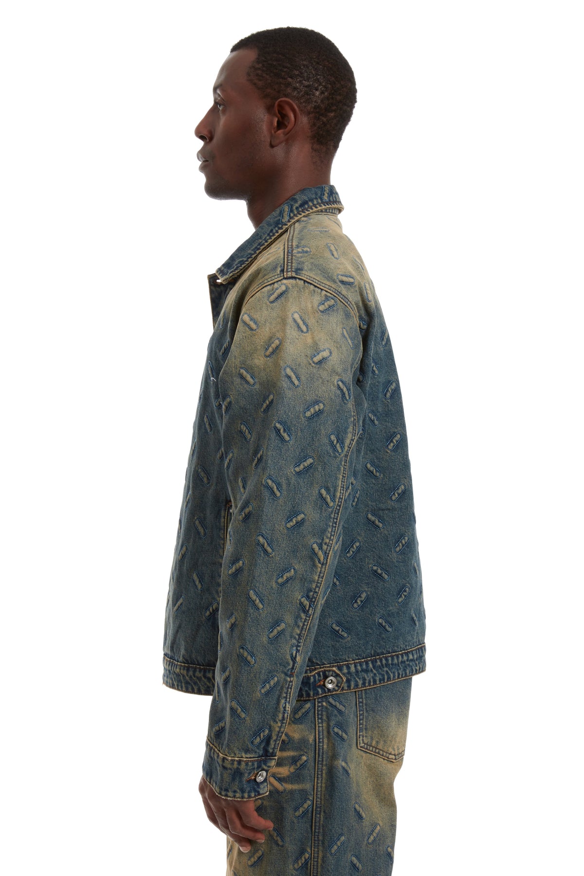 WHO DECIDES WAR THREAD PLATE TRUCKER DENIM TAN — vista 5
