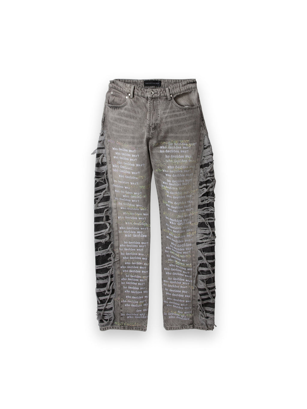 WHO DECIDES WAR ULTRA FLARE SCRIPTURE DENIM