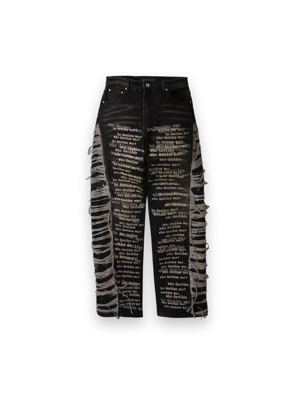 WHO DECIDES WAR ULTRA FLARE SCRIPTURE DENIM