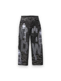 WHO DECIDES WAR MOTIF PATCHED DENIM