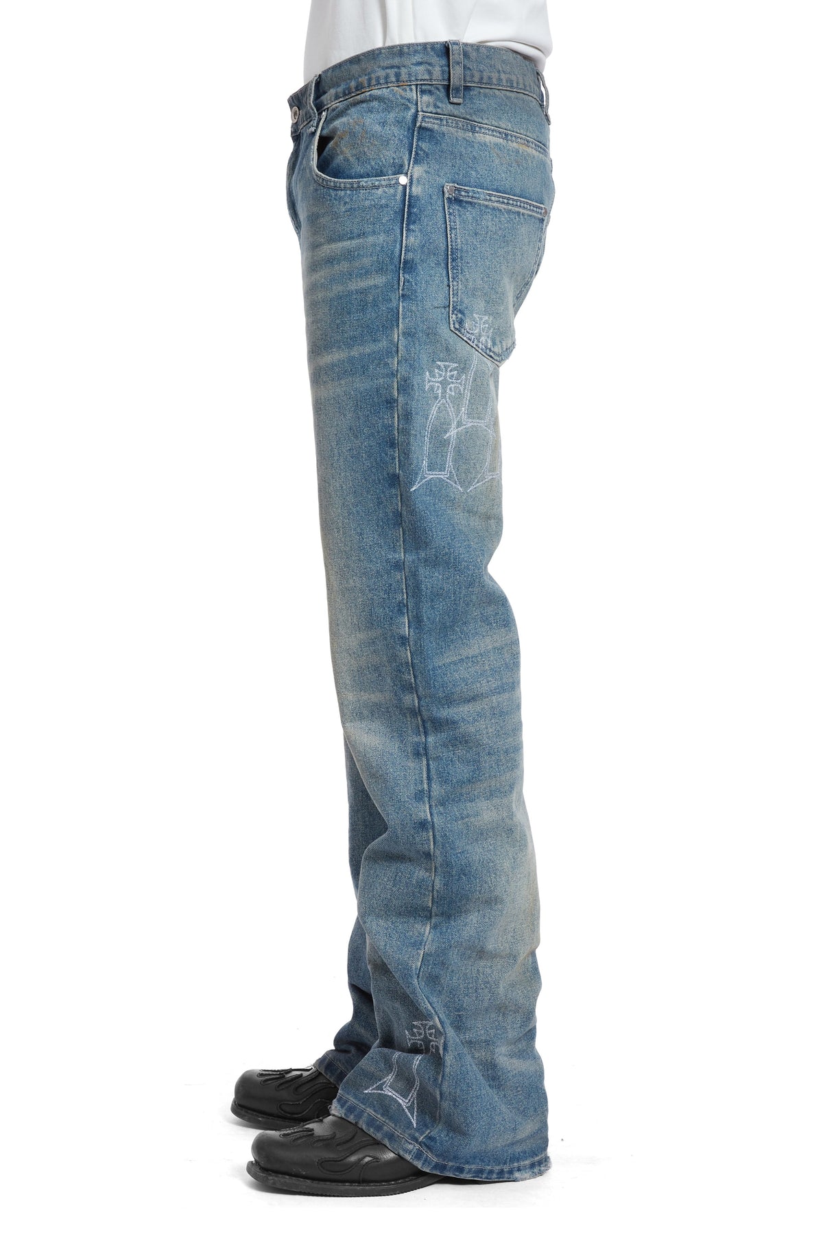 WHO DECIDES WAR DEMI FLARE FIT MEDIAN WASH WITH EMBROIDERY — vista 5