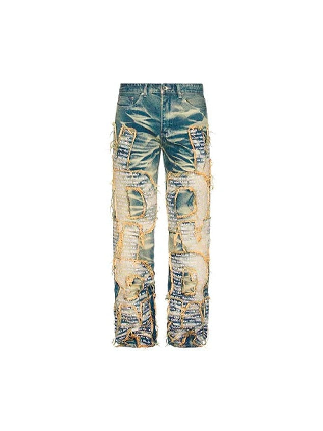 WHO DECIDES WAR EMBROIDERED JEANS BLUE WHO DECIDES WAR The Hype Company