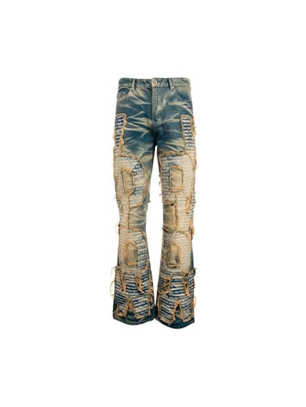 WHO DECIDES WAR EMBROIDERED JEANS BLUE WHO DECIDES WAR The Hype Company
