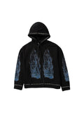 WHO DECIDES WAR FLAME GLASS HOODIE BLACK