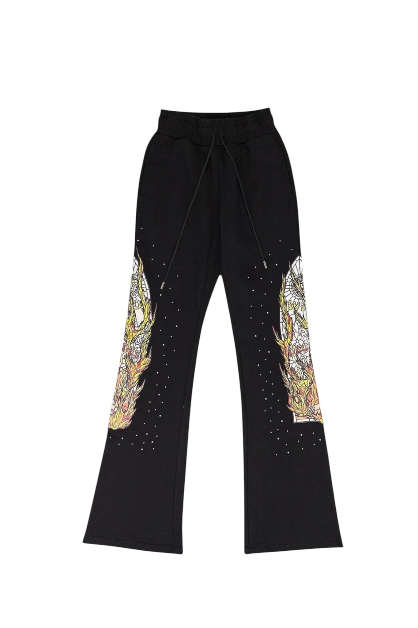 WHO DECIDES WAR FLAME GLASS SWEATPANTS BLACK