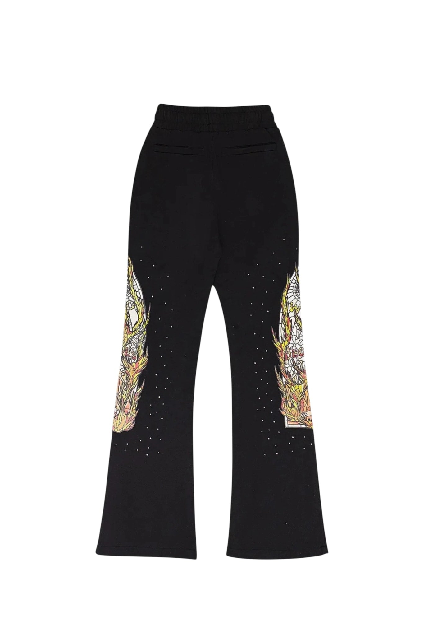 WHO DECIDES WAR FLAME GLASS SWEATPANTS BLACK