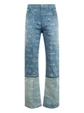 WHO DECIDES WAR LOGO EMBRODERY PANELLED JEANS BLUE
