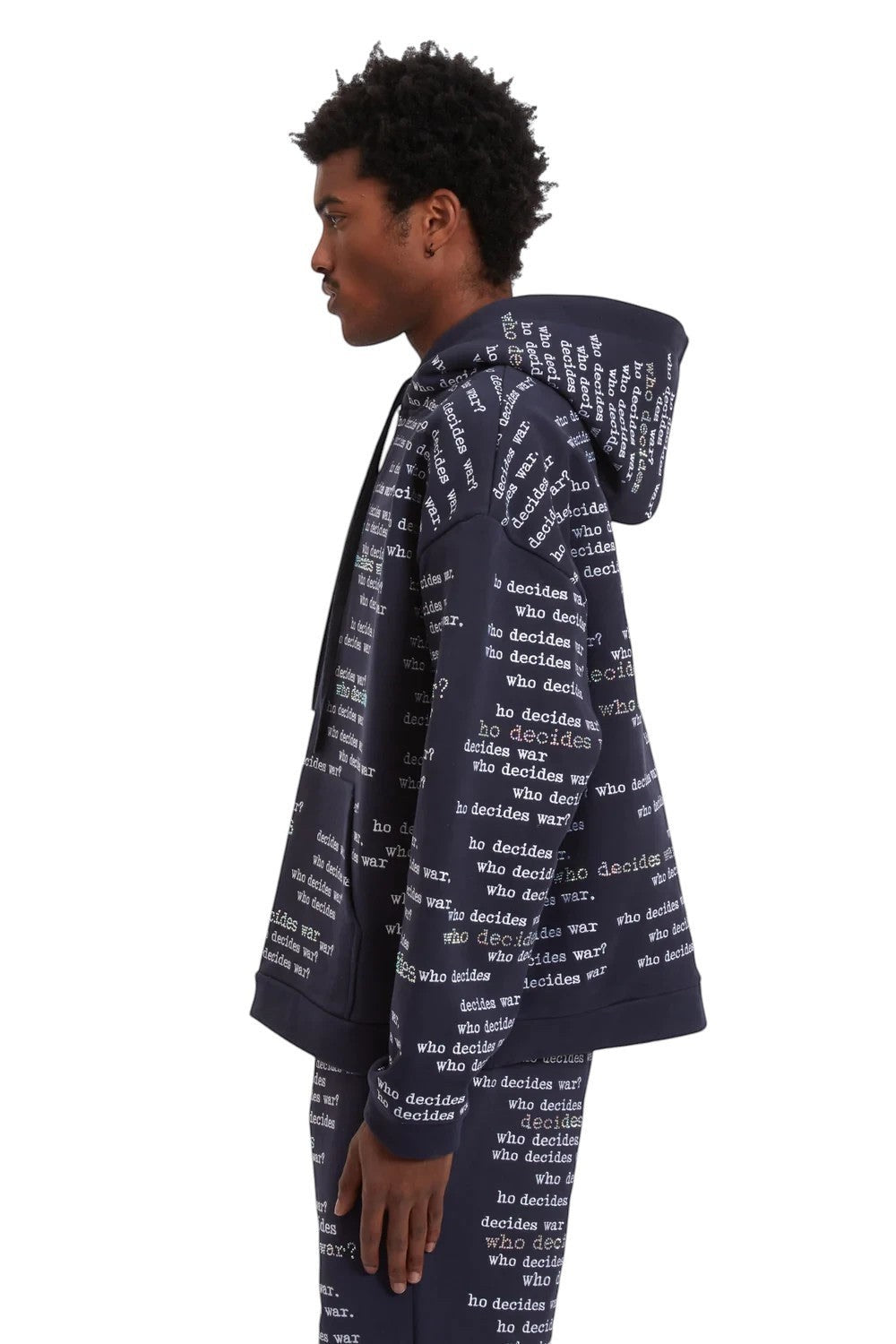 WHO DECIDES WAR WDW SCRIPTURE HOODED PULLOVER NAVY
