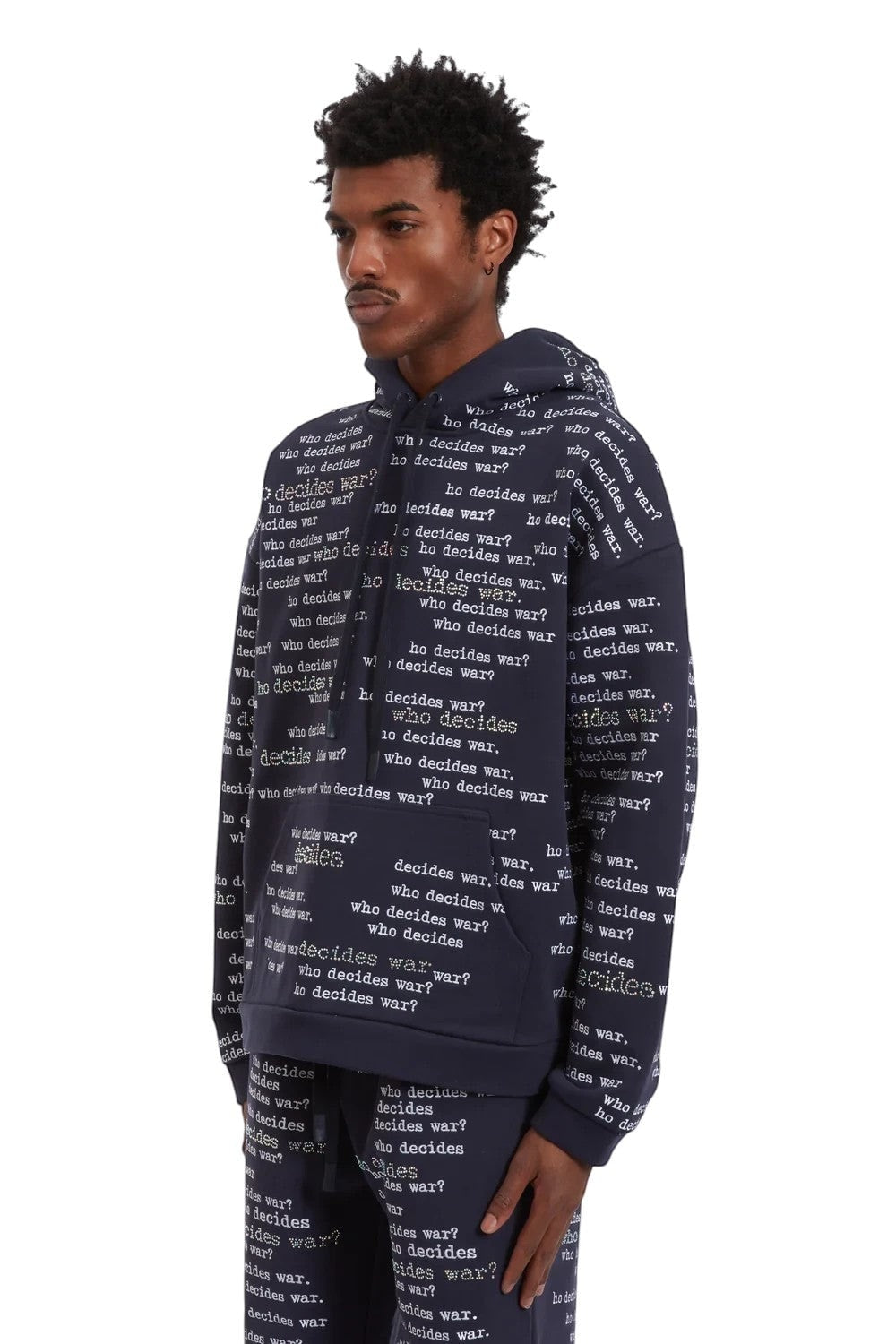WHO DECIDES WAR WDW SCRIPTURE HOODED PULLOVER NAVY