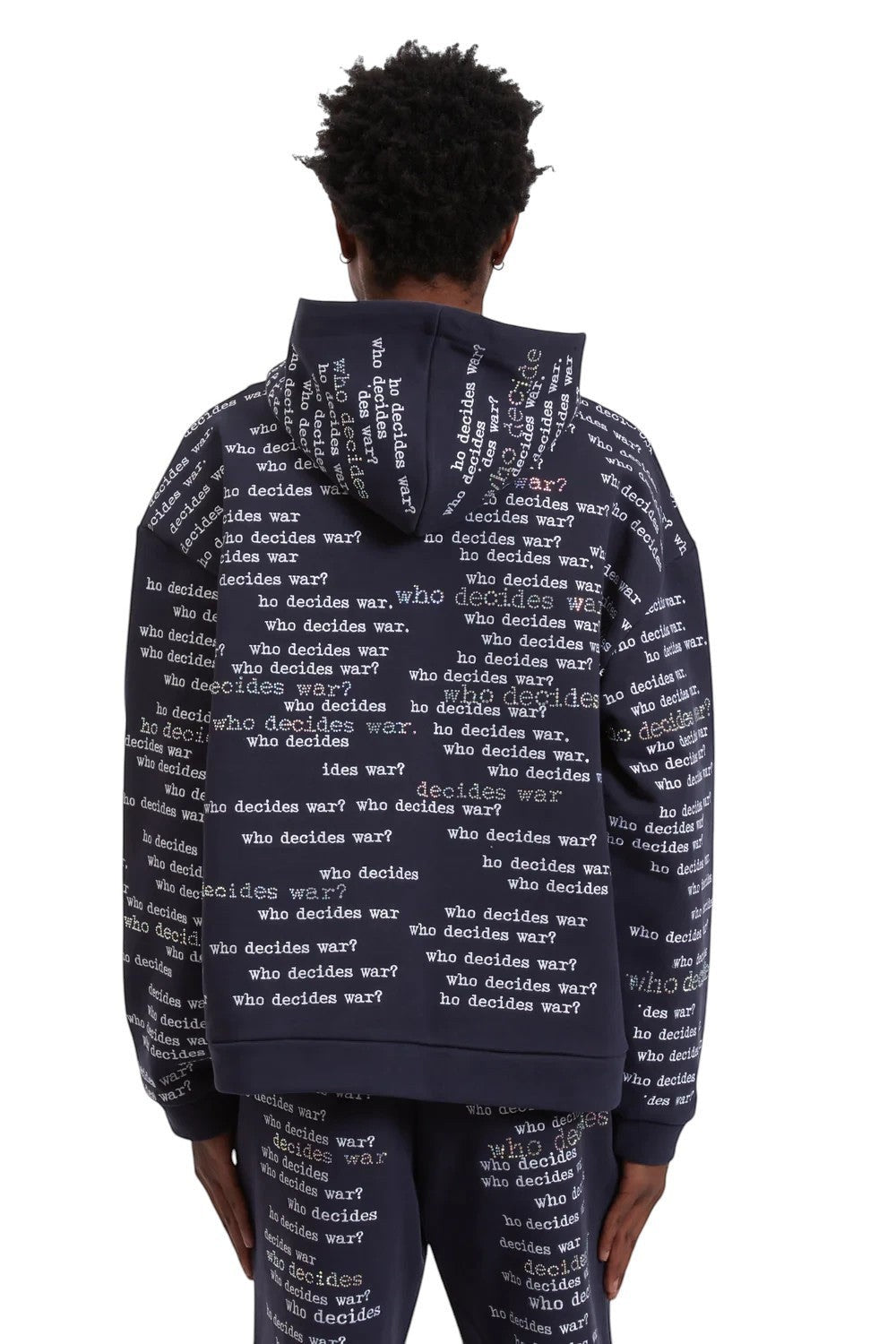 WHO DECIDES WAR WDW SCRIPTURE HOODED PULLOVER NAVY