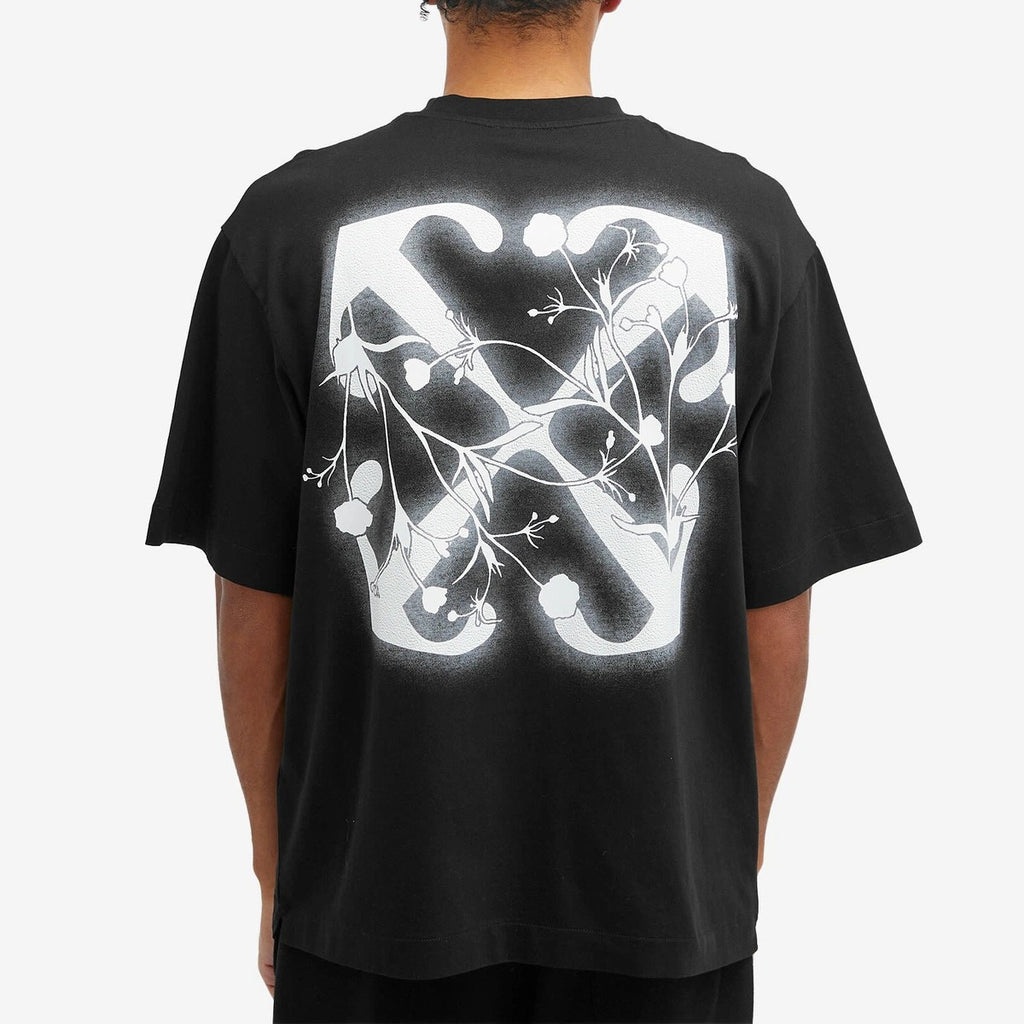 OFF WHITE FLOWER SPRAY ARROW T-SHIRT BLACK