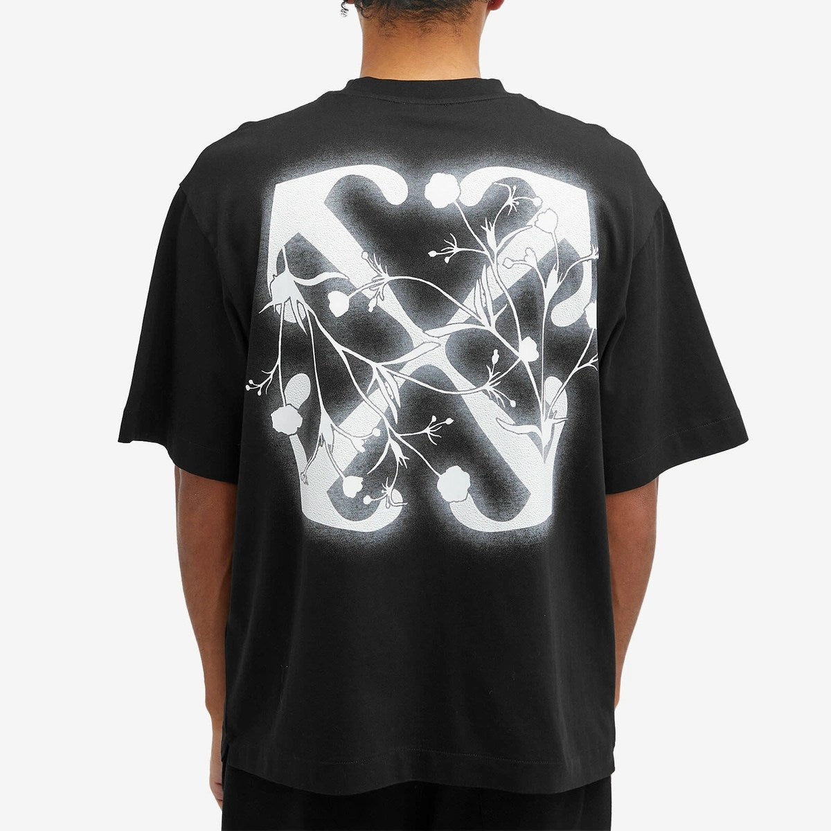 OFF WHITE FLOWER SPRAY ARROW T-SHIRT BLACK
