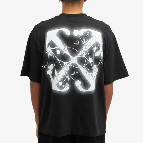 OFF WHITE FLOWER SPRAY ARROW T-SHIRT BLACK