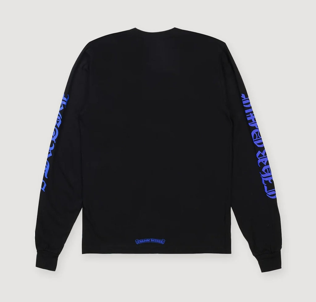 CHROME HEARTS LONG SLEEVE 1988 NECK LOGO BLUE