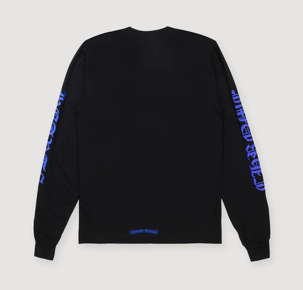 CHROME HEARTS LONG SLEEVE 1988 NECK LOGO BLUE