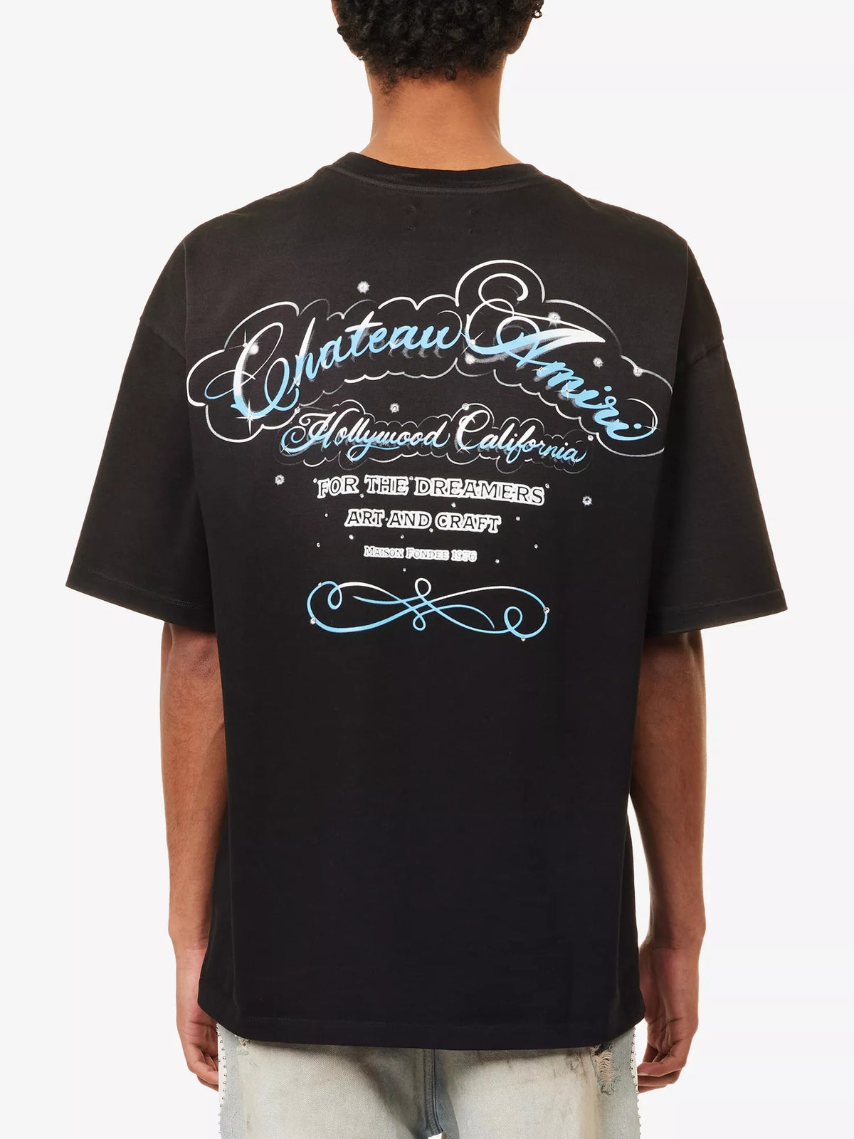 AMIRI BLACK CRYSTAL CHATEAU SCRIPT T-SHIRT