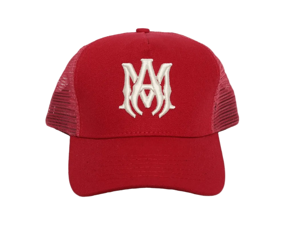 AMIRI MA LOGO TRUCKER HAT RED