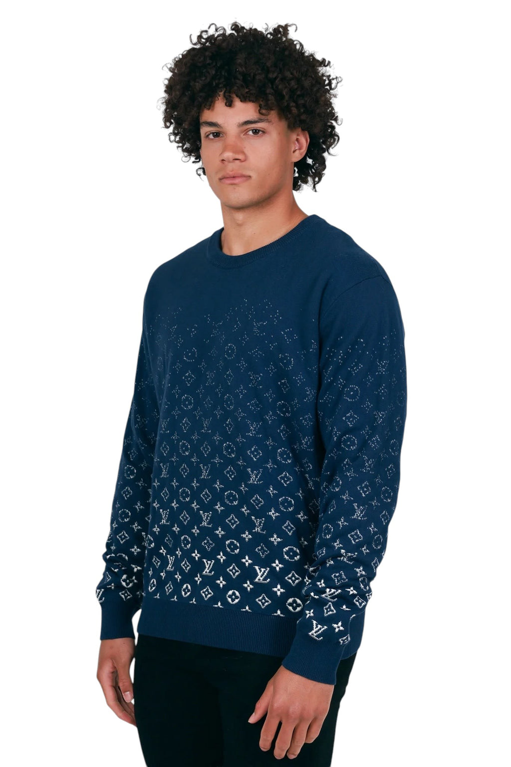 LOUIS VUITTON LVSE MONOGRAM DEGRADE CREWNECK DARK OCEAN
