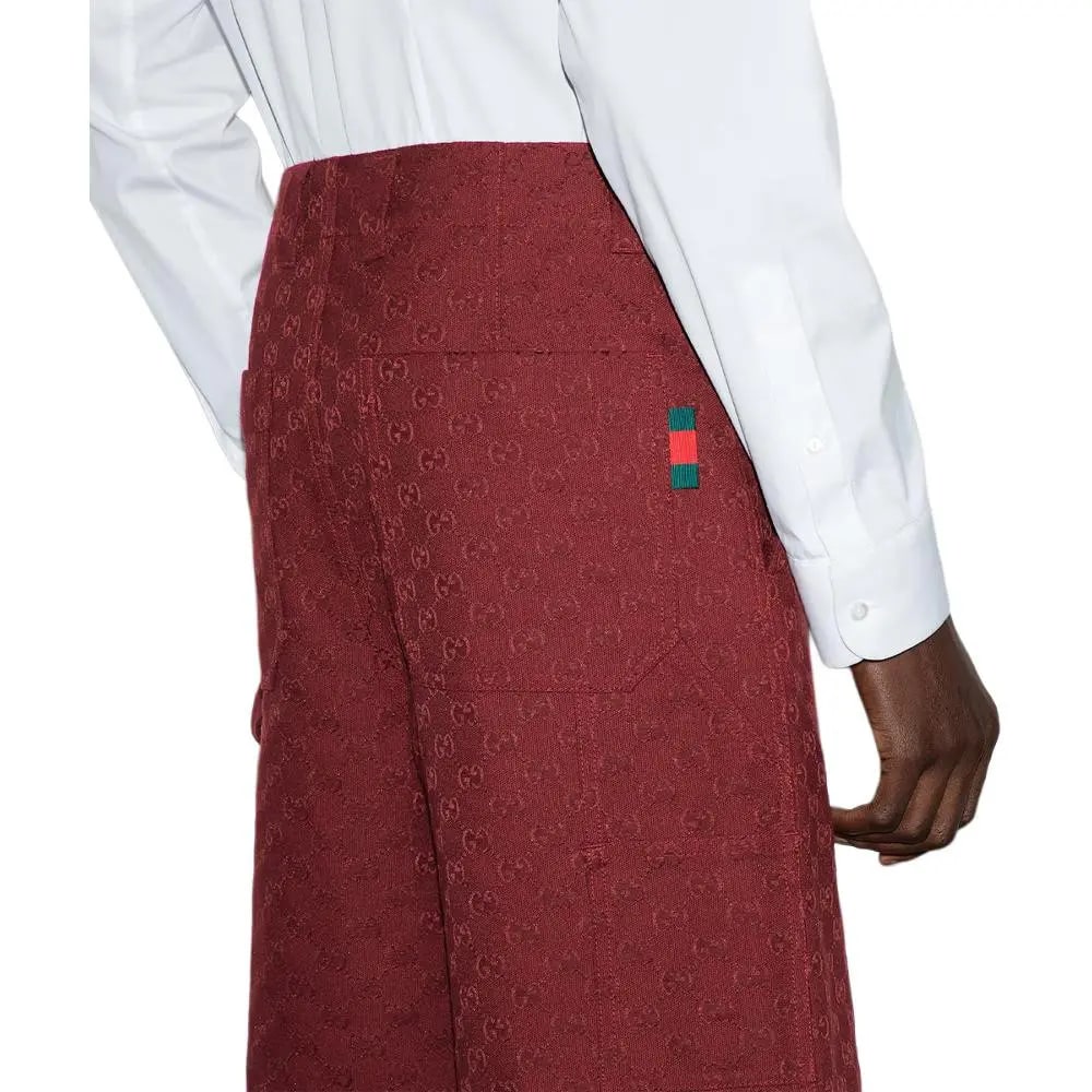 GUCCI GG CANVAS BURGUNDY SHORTS