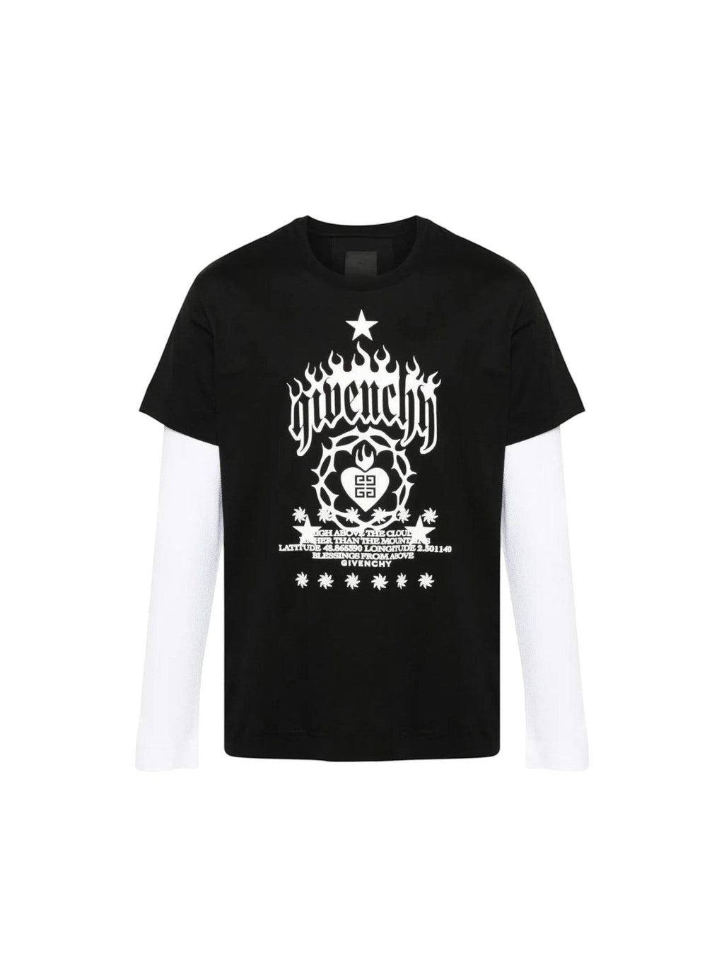 GIVENCHY LAYERED LONG SLEEVE STAR LOGO
