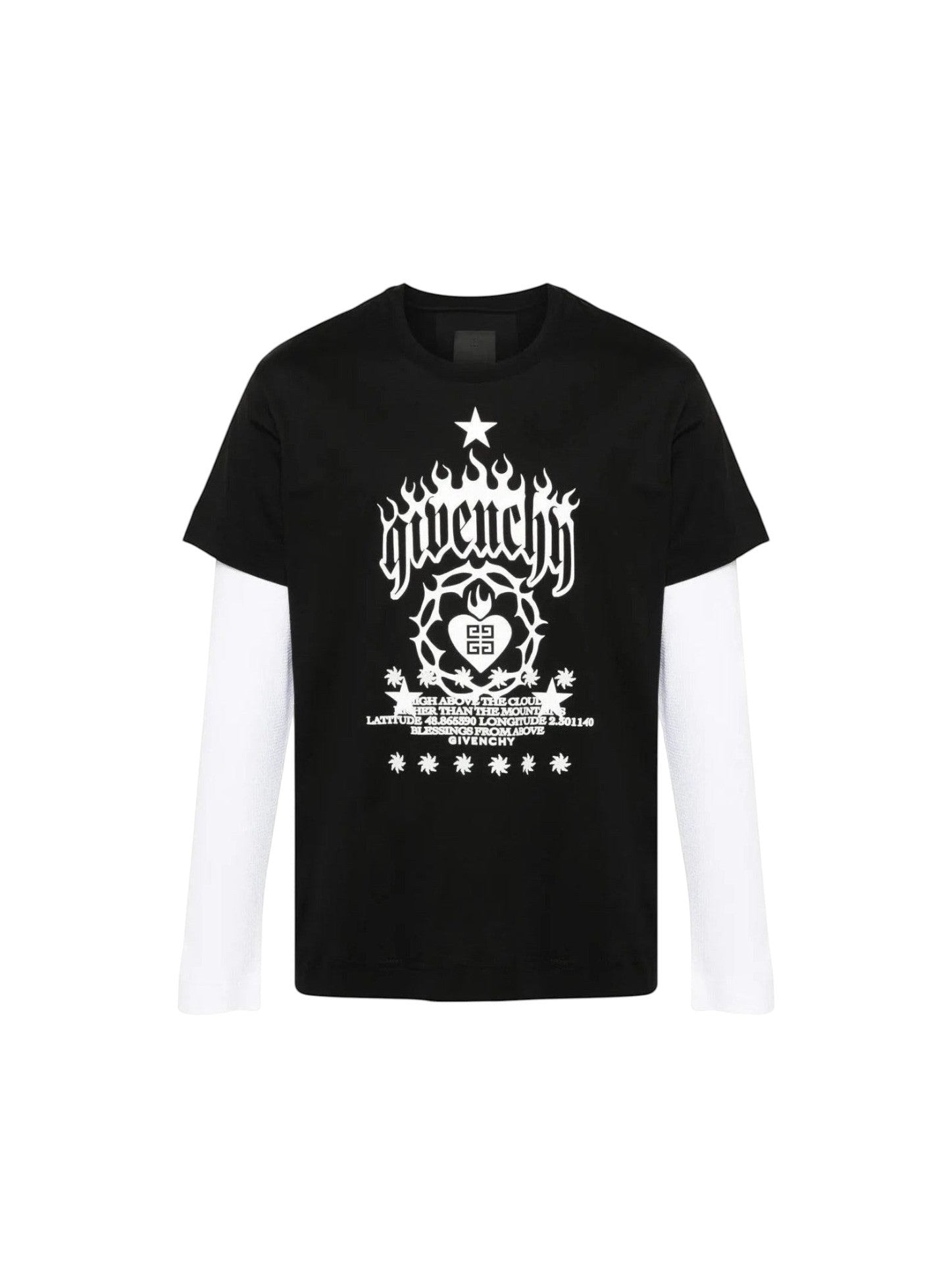 GIVENCHY LAYERED LONG SLEEVE STAR LOGO