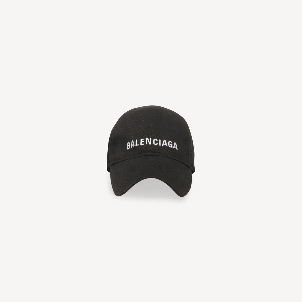 BALENCIAGA BLACK EMBROIDERED CAP
