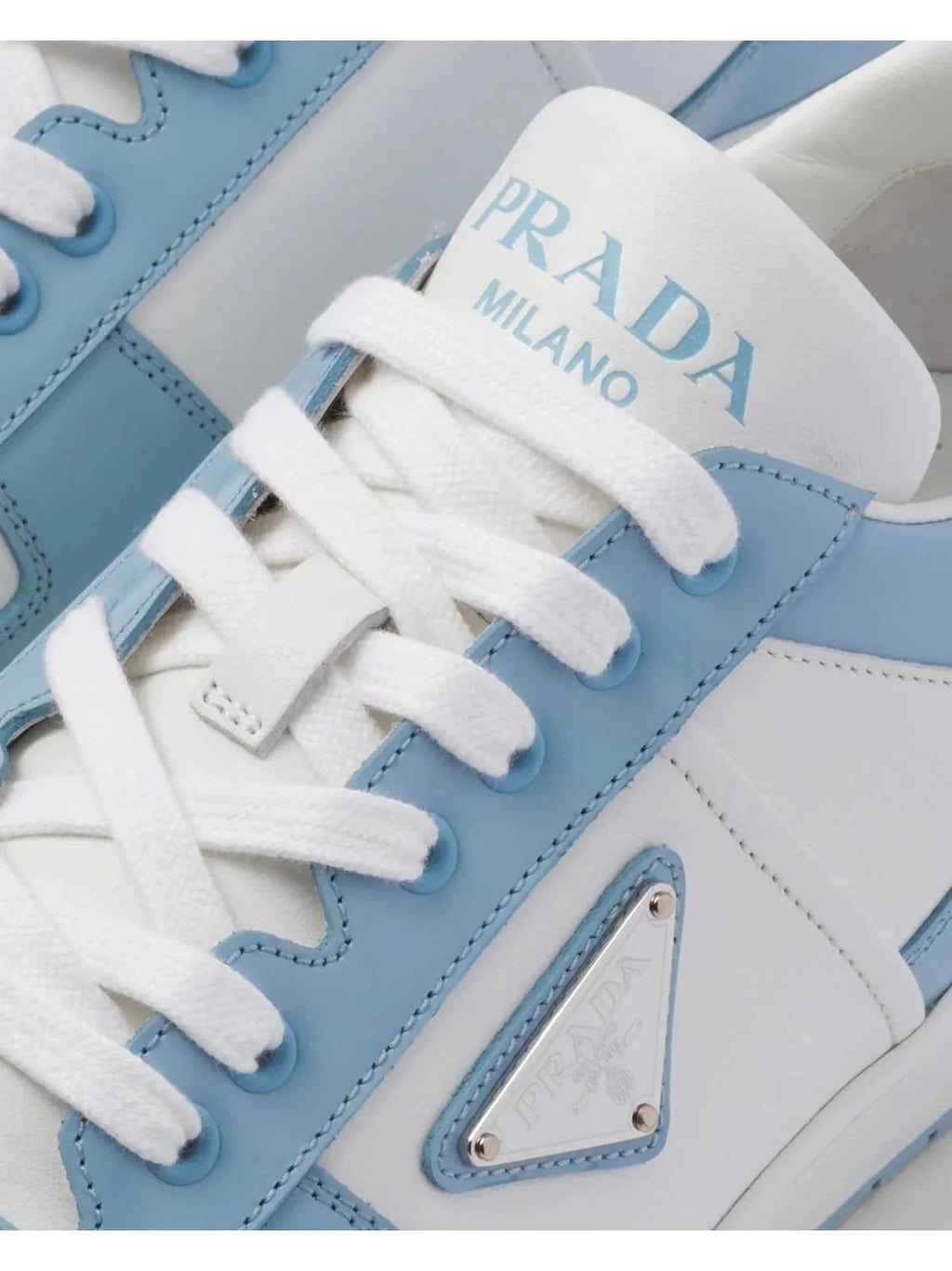 PRADA CLASSIC LOW LOGO LIGHT BLUE SNEAKERS