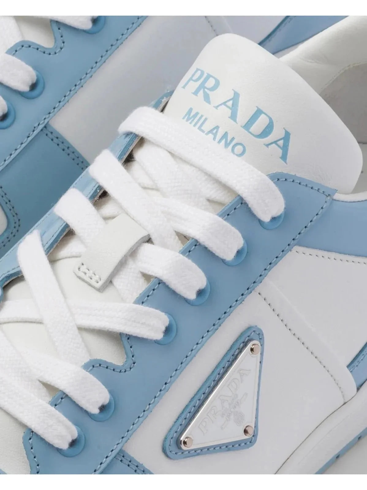 PRADA CLASSIC LOW LOGO LIGHT BLUE SNEAKERS