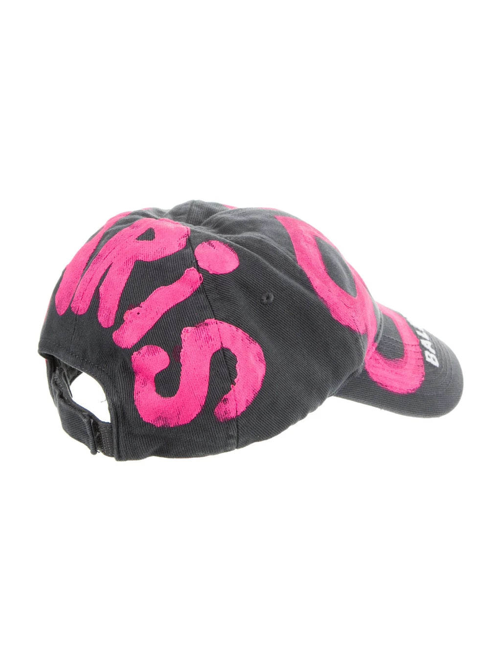 BALENCIAGA BB SPRAYED PRINTED BASEBALL CAP PINK WASHED BLACK