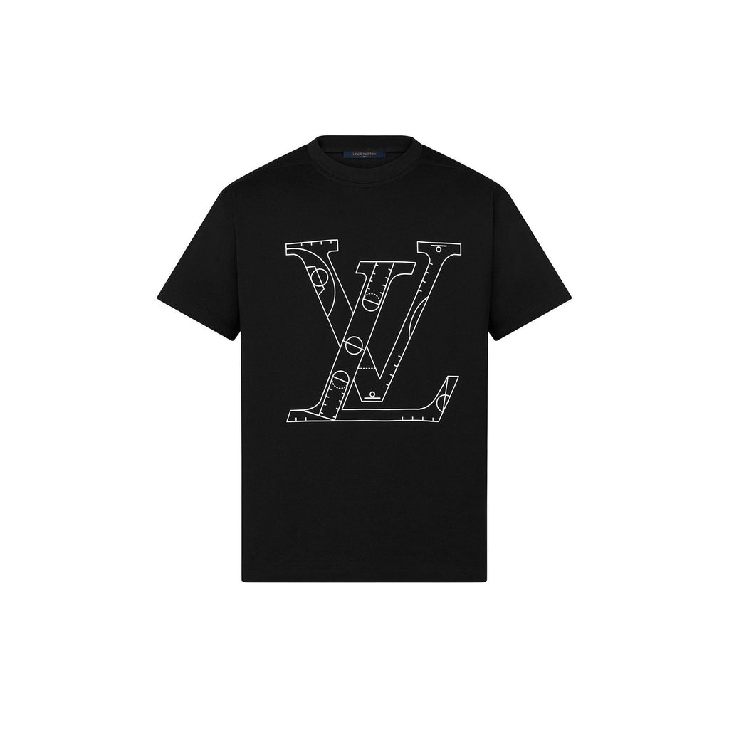 LOUIS VUITTON LV X NBA FRONT BACK PRINT T-SHIR BLACK