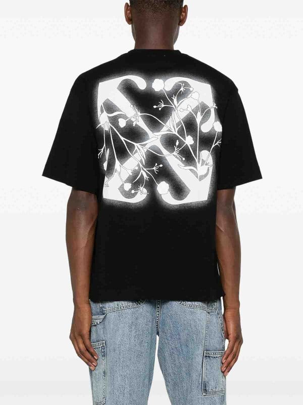 OFF WHITE FLOWER SPRAY ARROW T-SHIRT BLACK
