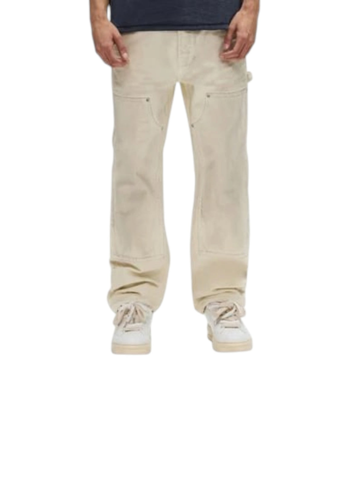 PURPLE BRAND WHITE CANVAS CARPENTER PANTS