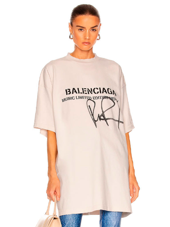 BALENCIAGA RUPAUL OVERSIZED T-SHIRT CREAM