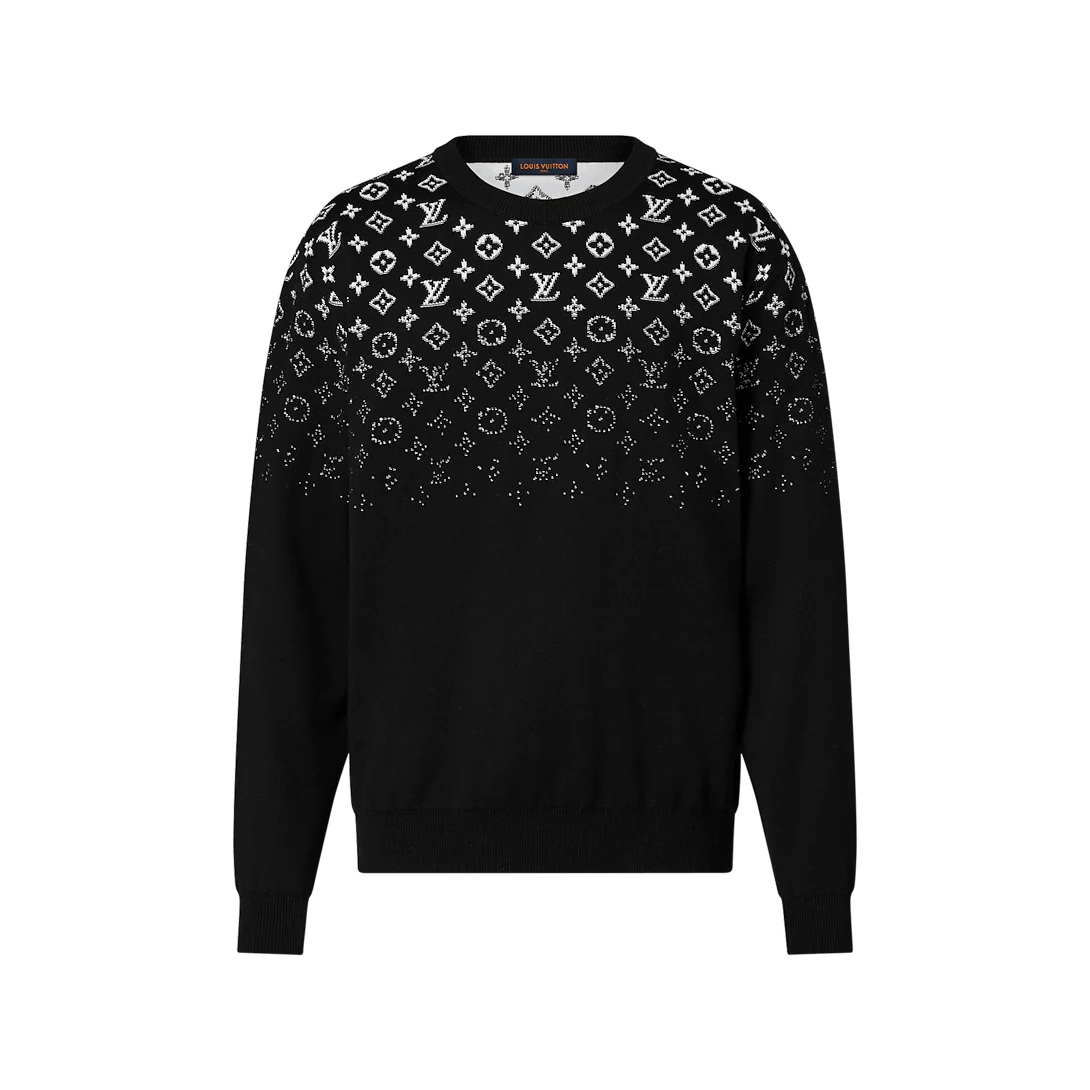LOUIS VUITTON GRADIENT COTTON BLACK WHITE CREWNECK
