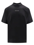 BALENCIAGA REFLECTIVE LOGO PRINTED T-SHIRT BLACK