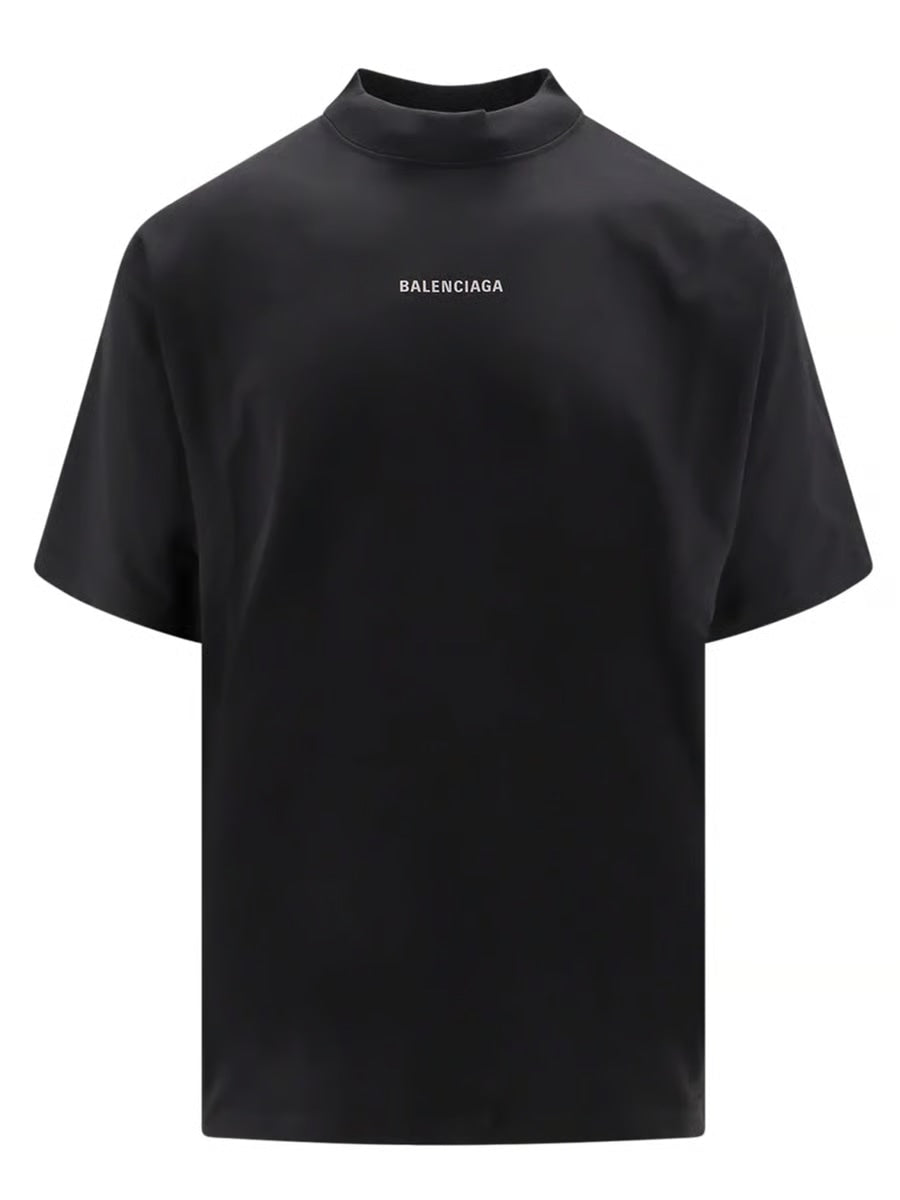 BALENCIAGA REFLECTIVE LOGO PRINTED T-SHIRT BLACK