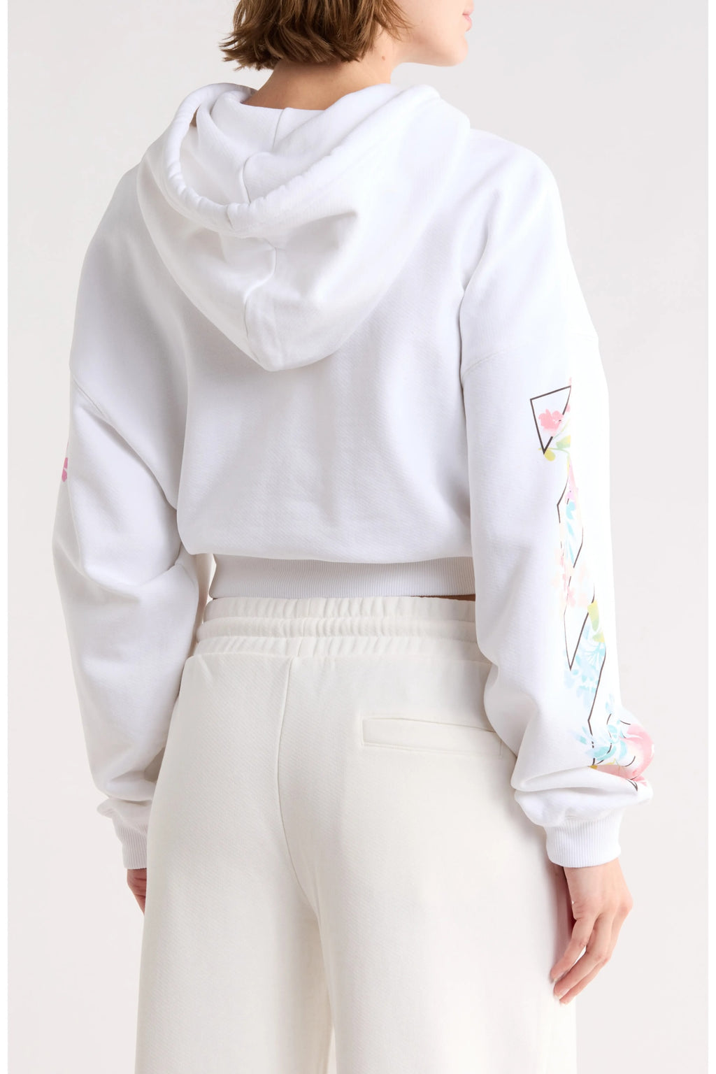 OFF WHITE FLOWER DIAGS HOODIE WHITE