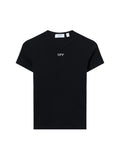 OFF WHITE RIBBED BASIC T-SHIRT BLACK