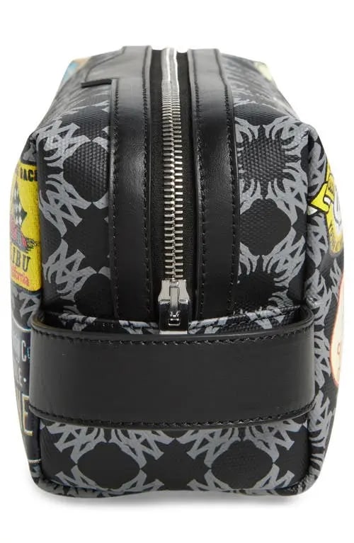 AMIRI KIT DOPP PATCHES STATION BLACK CANVAS