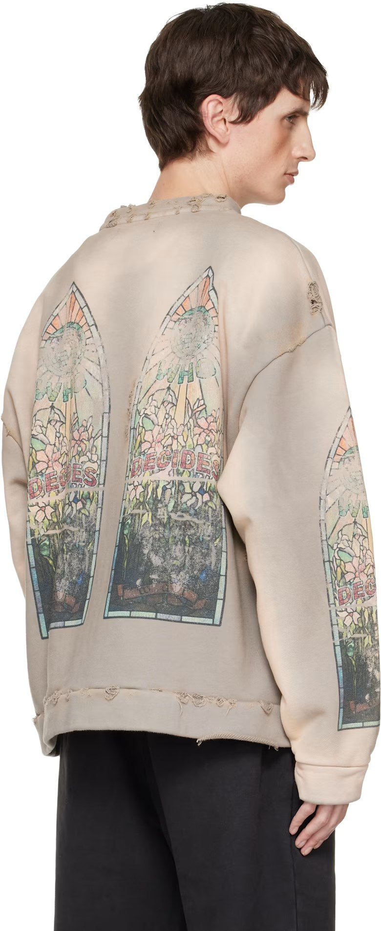 WHO DECIDES WAR TAUPE FADED SWEATSHIRT