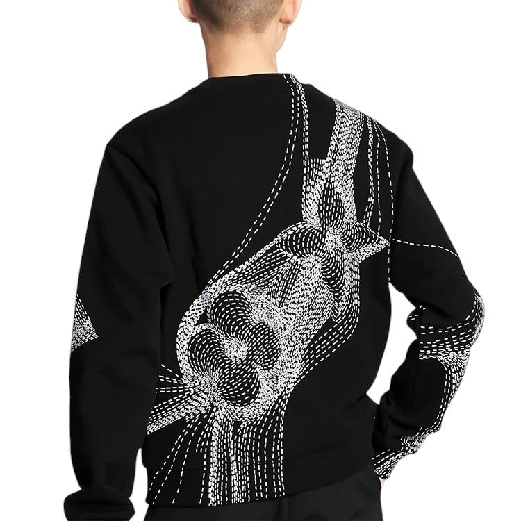 LOUIS VUITTON LV FLORAL PRINT CREWNECK BLACK