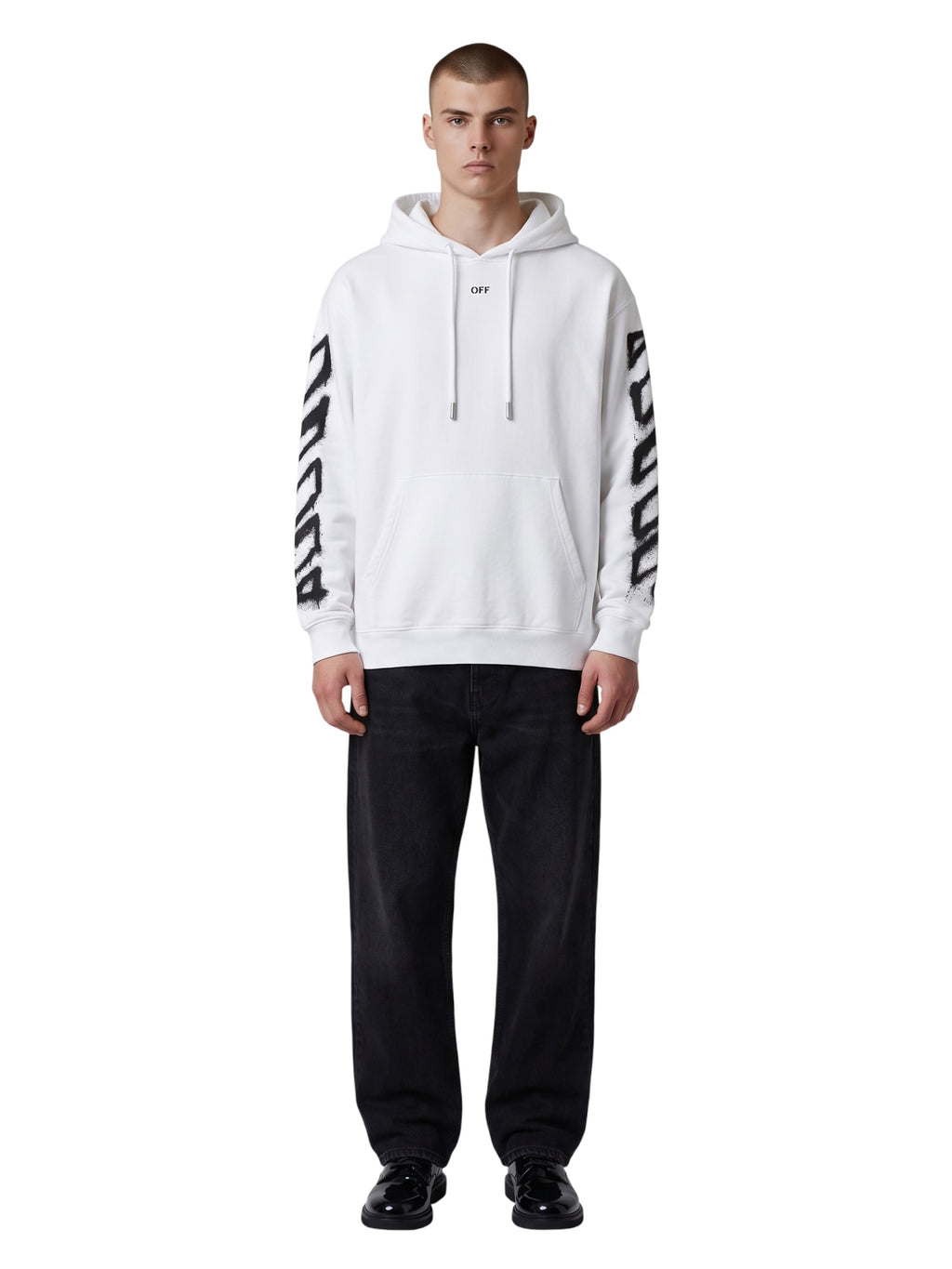 OFF WHITE SPRAY CAN ARROW HOODIE WHITE