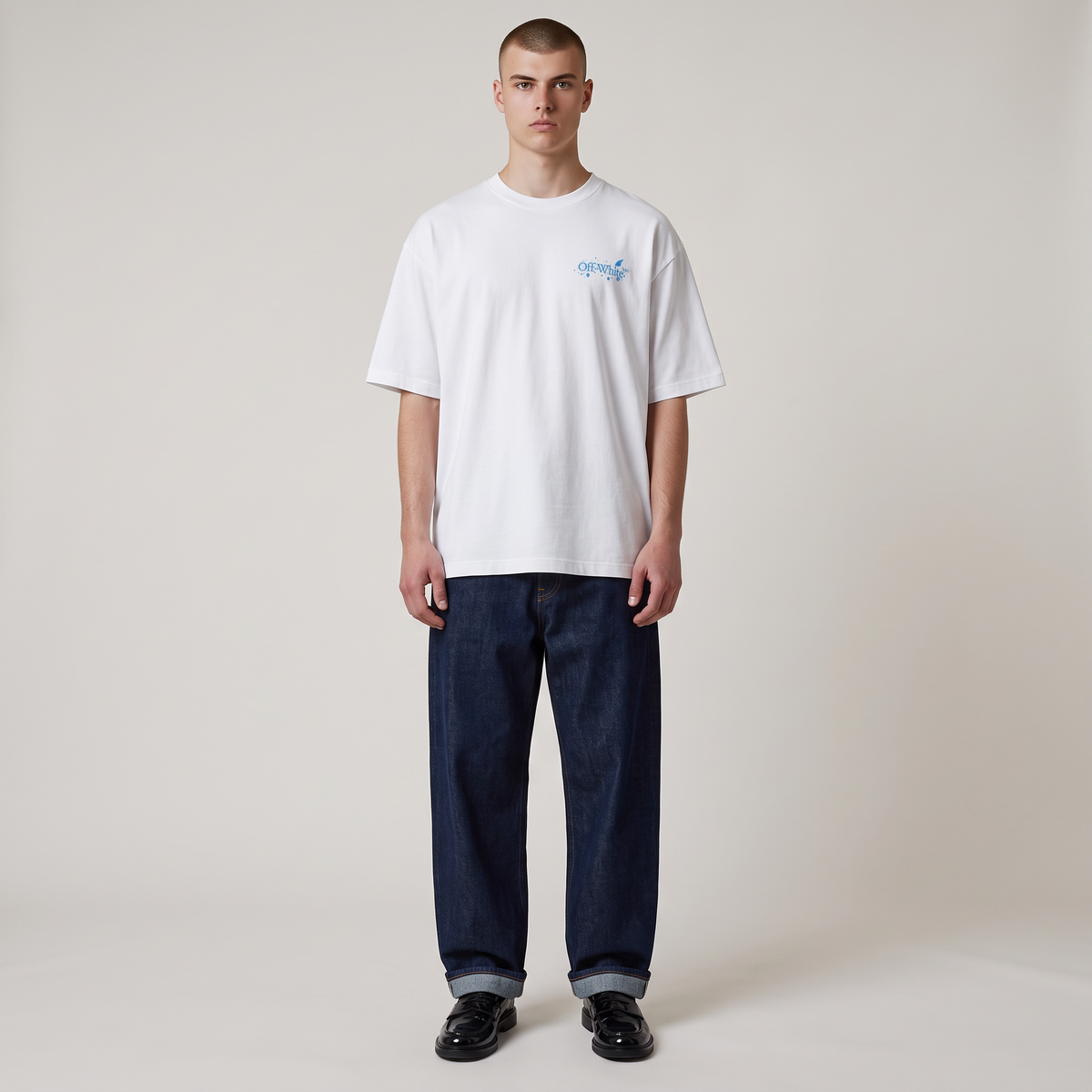 OFF WHITE PAINT SPLATTER ARROW DIAG T-SHIRT WHITE
