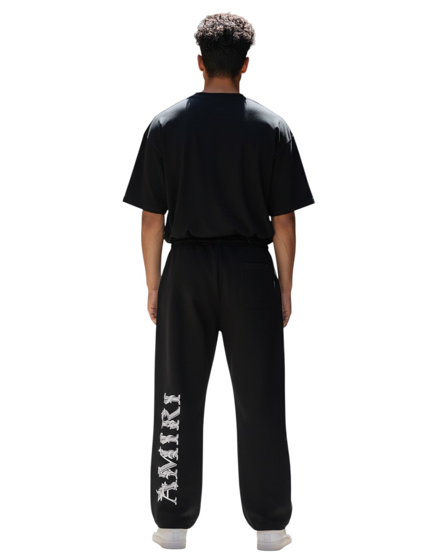 AMIRI BAROQUE BLACK LOGO SWEATPANTS RELAXED