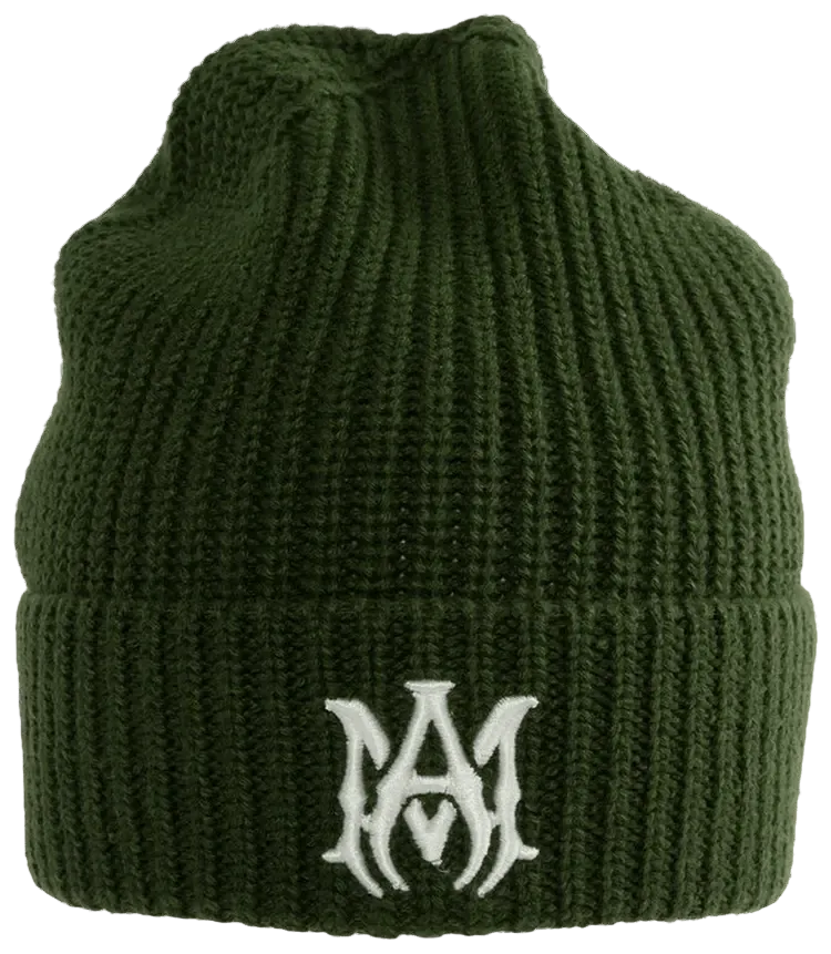 AMIRI MA LOGO BEANIE GREEN