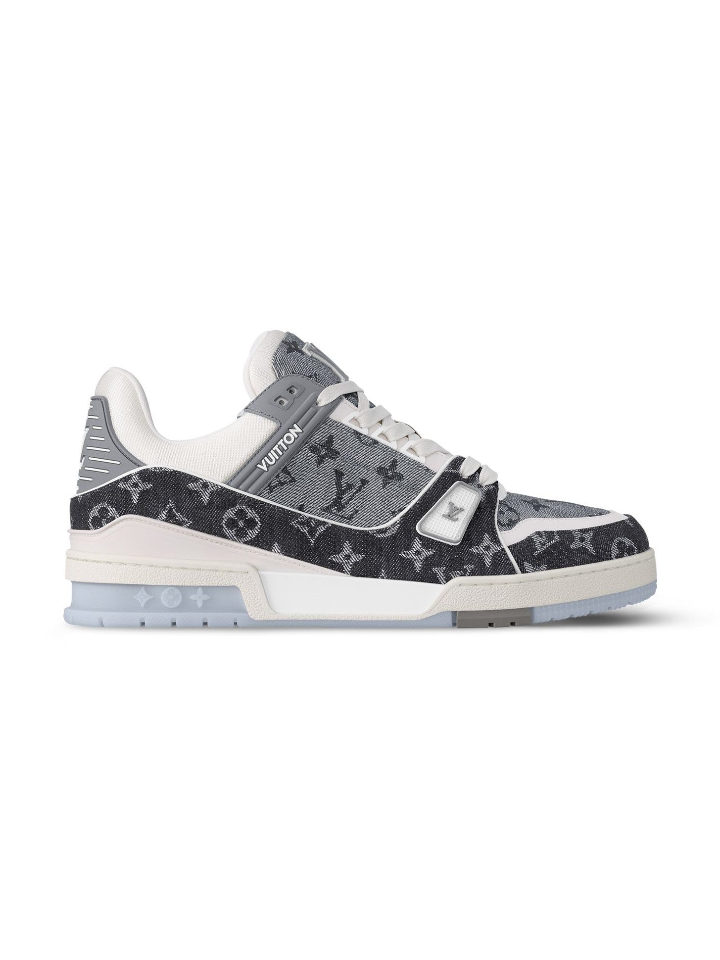 LOUIS VUITTON TRAINER CLEAR SOLE GREY SNEAKERS