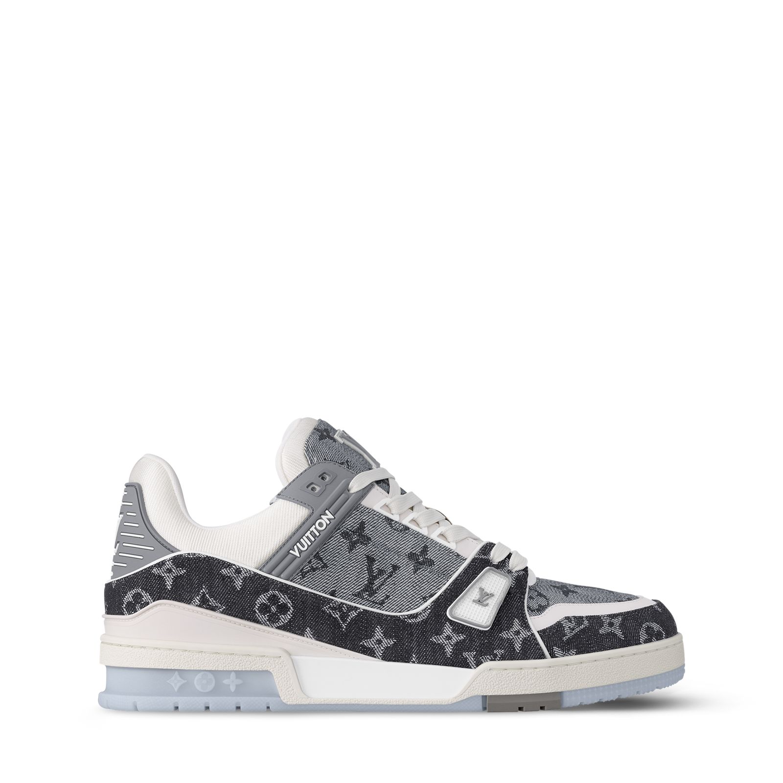 LOUIS VUITTON TRAINER CLEAR SOLE GREY SNEAKERS
