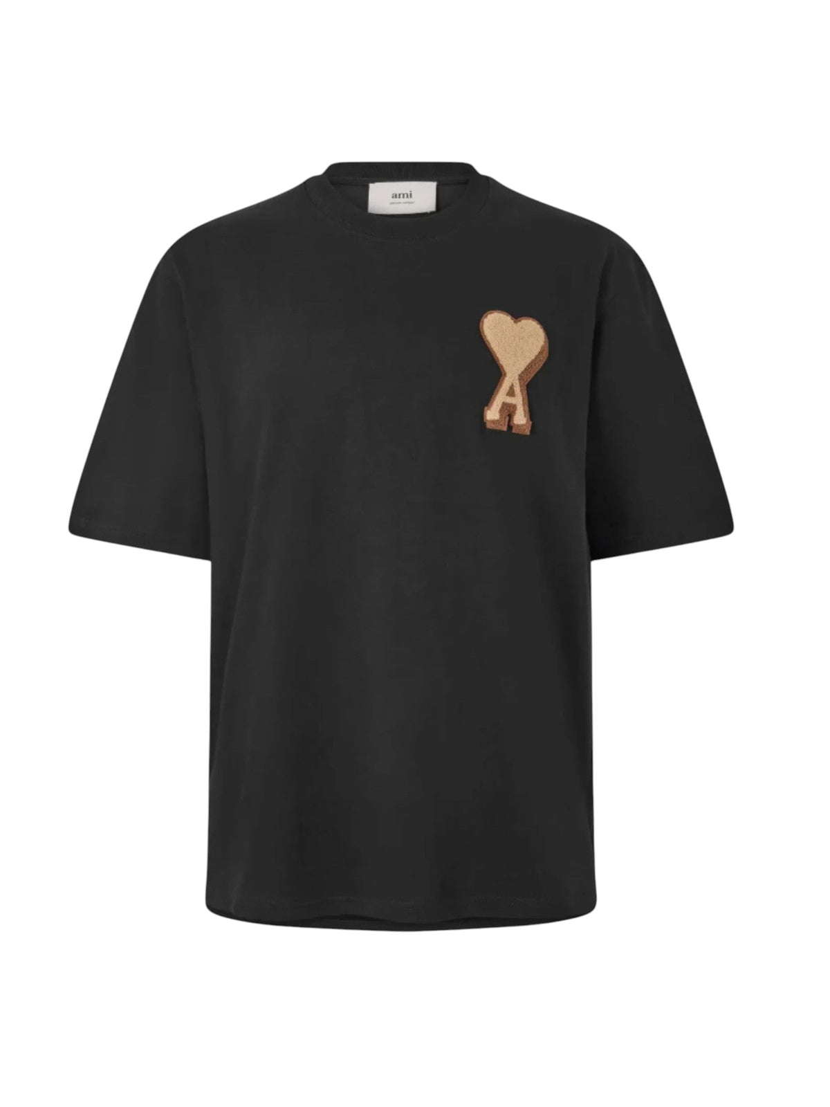 AMI PARIS DE COUER T-SHIRT BLACK BEIGE