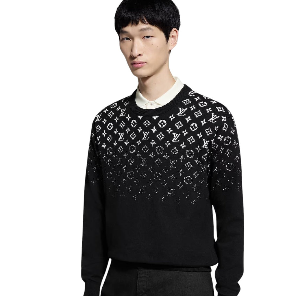 LOUIS VUITTON GRADIENT COTTON BLACK WHITE CREWNECK