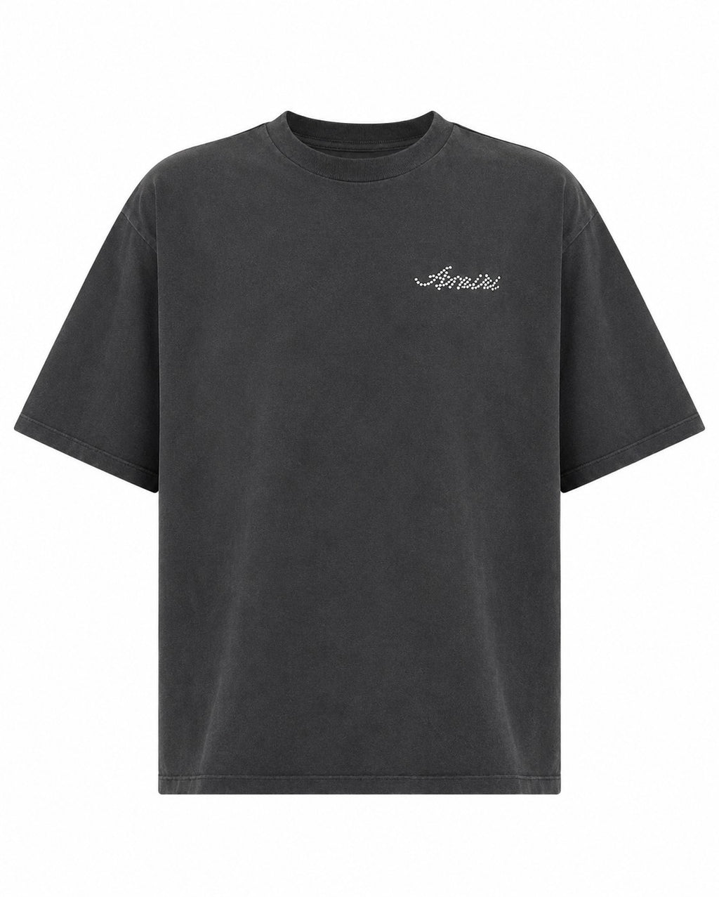 AMIRI STUD LOGO WASHED BLACK T-SHIRT